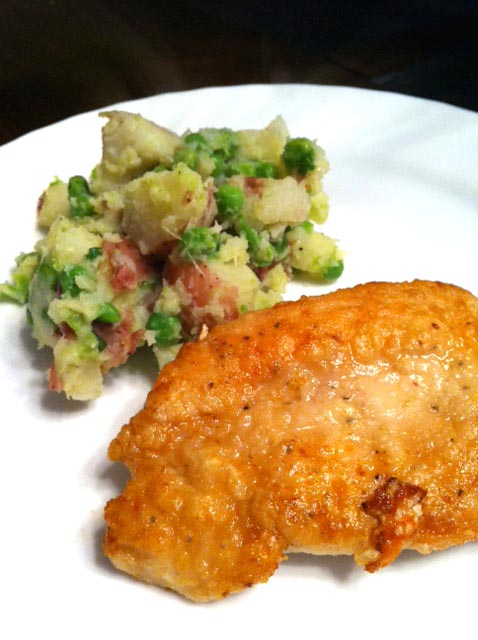 Chicken Cutlets With Potatoes And Peas recipe at DesiRecipes