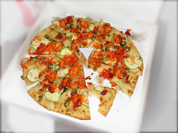 Simplest Vegetable Chicken Cheese Pizza recipe at DesiRecipes