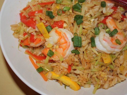 Prawns And Vegetable Rice recipe at DesiRecipes