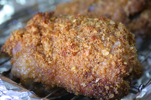 Cheesy Chicken Fry recipe at DesiRecipes