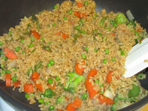 Rice And Veggies Stir Fry recipe at DesiRecipes