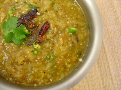Brinjals In Garlic Sauce recipe at DesiRecipes