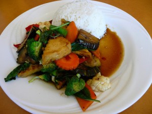 Creamy Vegetables With Steamed Rice at DesiRecipes.com