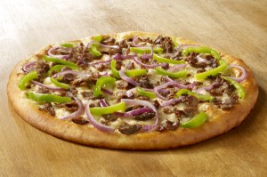 Cheesesteak Pizza at DesiRecipes.com
