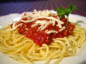 Spaghetti With Ground Beef Sauce recipe