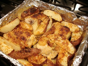 Chicken And Potatoes Roast at DesiRecipes.com