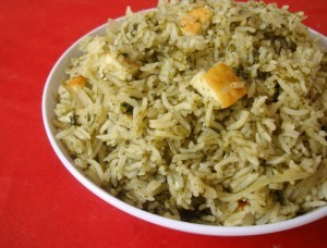 Palak (Spinach) Rice recipe