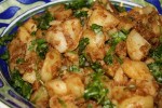 ALOO AUR SABUT LAL MIRCH KI BHUJIA at DesiRecipes.com