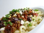 NOODLES WITH PULSES, MEAT AND YOGHURT at DesiRecipes.com