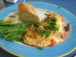 TOMATO, ONION AND CHEESE OMELET at DesiRecipes.com
